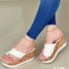 SC Outdoor Clip-toe Slope Heeled High-heeled Slippers TWZX-R7