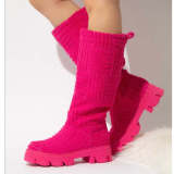 SC Casual Warm Solid Color Thick-soled Boots TWZX-0222