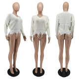 SC Fashion Loose Irregular Sweater Tops CJF-3090