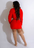 SC Sexy Double-sided Plush Bra+Short Coat+Skirt 3 Piece Set BS-1327