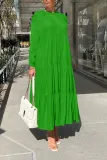 SC Solid Long Sleeve Big Swing Maxi Dress MIL-L342