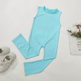 SC Kids Girls Fashion Sleeveless Solid Color Jumpsuit GMYF-Y6031
