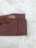 SC Fashion Waist Belt Leather Long Coat PHF-13311
