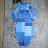 SC Casual Long Sleeve Plaid Shirt Dress CY-6070