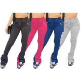 SC Plus Size Sport Casual Ruched Stacked Pants FSL-F101