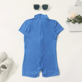 SC Kids Girl Casual Solid Short Sleeve Romper GMYF-Y0087