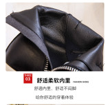 SC Fashion PU Leather Side Zipper Lace-up High-top Canvas Shoes ZPTX-5310P