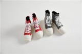 SC Fashion PU Leather Side Zipper Lace-up High-top Canvas Shoes ZPTX-5310P