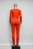 SC Solid Color Long Sleeve Tops And Ruched Pant Two Piece Set ME-Q657