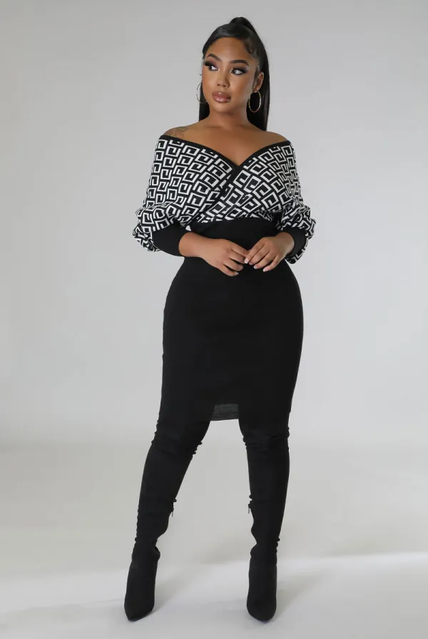 SC Sexy Print Big V Neck Mini Dress XHXF-337