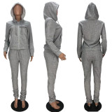 SC Casual Sport Long Sleeve Hooded Two Piece Pant Set XYF-9189