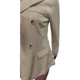 SC Solid Long Sleeve Button Blazer Coat BGN-0007