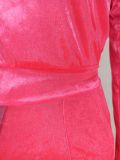 SC Plus Size Solid Color Velvet Hooded Pants Two Piece Set YD-8675