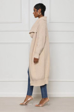 SC Casual Solid Color Long Knitted Cardigan Coat TR-1241