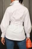 SC Plus Size Solid Color Long Sleeve Lapel Shirt NY-10350