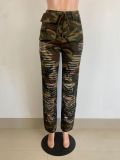 SC Fashion Camouflage Print Hole Casual Pants LSL-6504