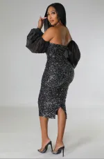 SC Sexy Tube Tops Sequin Bodycon Dress XHXF-339