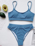 SC Sexy Solid Color Swimsuit Two Piece Set CSYZ-B178W