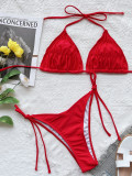 SC Sexy Solid Color Tie Up Bikinis Two Piece Set CSYZ-B711F