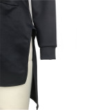 SC Fashion zipper Hooded Solid Coat GZYF-8202