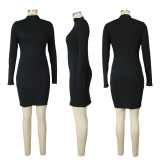 SC Fashion Long Sleeve O Neck Mini Dress ME-8265