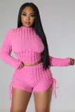 SC Fashion Solid Color Pullover And Short Backless 2 Piece Set YD-8681