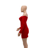 SC Sexy Sling Long Sleeve Slim Mini Dress GYLY-9968