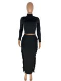 SC Solid Color Pullover And Tassel Skirt Two Piece Set NYMF-5058