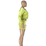 SC Solid Color Tube Tops+Velvet Coat+Mini Skirt 3 Piece Set NYMF-6006