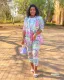 SC Fashion Print V-neck Coat+Pants Two-piece Set GYSF-6543