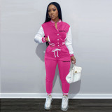 SC Color Blocking Single-breasted Bassball Jackets Sport Suit TK-6271