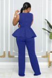 SC Solid Color Sleeveless Ruffles Jumpsuit MIL-L394