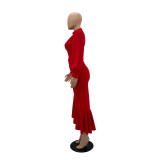 SC Long Sleeve Slim Party Midi Dress (Without Belt) GYLY-9909