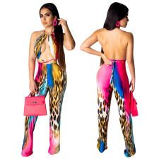 SC Sexy Printed Backless Jumpsuit TE-4535