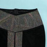 SC Sexy Splice Hot Diamond Long Sleeve And Skirts Two Piece Set NY-2647