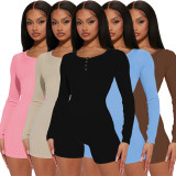 SC Sports Casual Rib Long Sleeve Rompers ME-8277