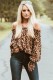 SC Sexy Off Shoulder Chiffon Leopard Print Top GWDS-2655