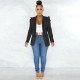 SC Solid Color Ruched Sleeve fashion Blazer BGN-0005
