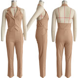 SC Casual Blazer Halter Vest And Pant Two Piece Set MIL-L392