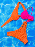 SC Sexy Solid Color Steel Prop Bikinis Two Piece Sets CSYZ-C831QY
