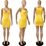 SC Solid Sleeveless Slim Mini Dress YNSF-1659