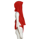SC Sexy Backless Hooded Bodysuit(Without Belt) XEF-24062