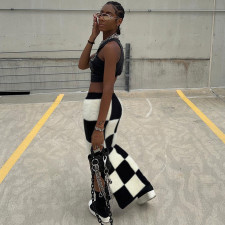 SC Fashion Slim Slit Checkerboard Skirt GYME-20813
