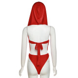 SC Sexy Backless Hooded Bodysuit(Without Belt) XEF-24062