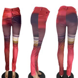 SC Printed Hem Slit Fashion Casual Pants NYMF-5048