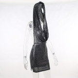 SC Sexy Hooded Sleeveless Backless Mini Dress FL-22494