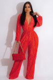 SC Fashion Casual Solid Long Sleeve Jumpsuits XHXF-8660