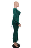SC Elegant Solid Long Sleeve Maxi Dress XHXF-343