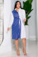 SC Casual Color Block Stripes Print Long Sleeve Shirt Dress XHXF-945