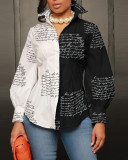 SC Plus Size Fashion Print Long Sleeve Shirt GSRX-9009